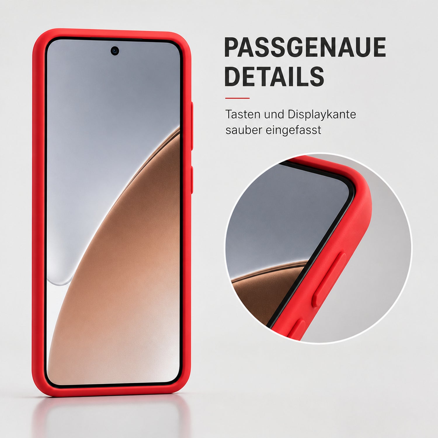 Xiaomi 15T Silicone Pro Silikon Hülle Rot – Detailansicht 3