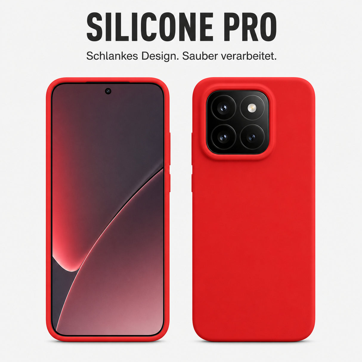 Xiaomi 15T Silicone Pro Silikon Hülle Rot – Detailansicht 5