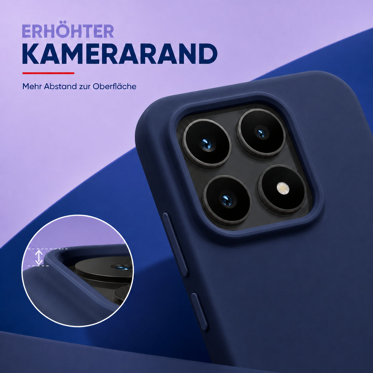 Xiaomi 17 Silicone Pro Silikon Hülle Marineblau – Detailansicht 2