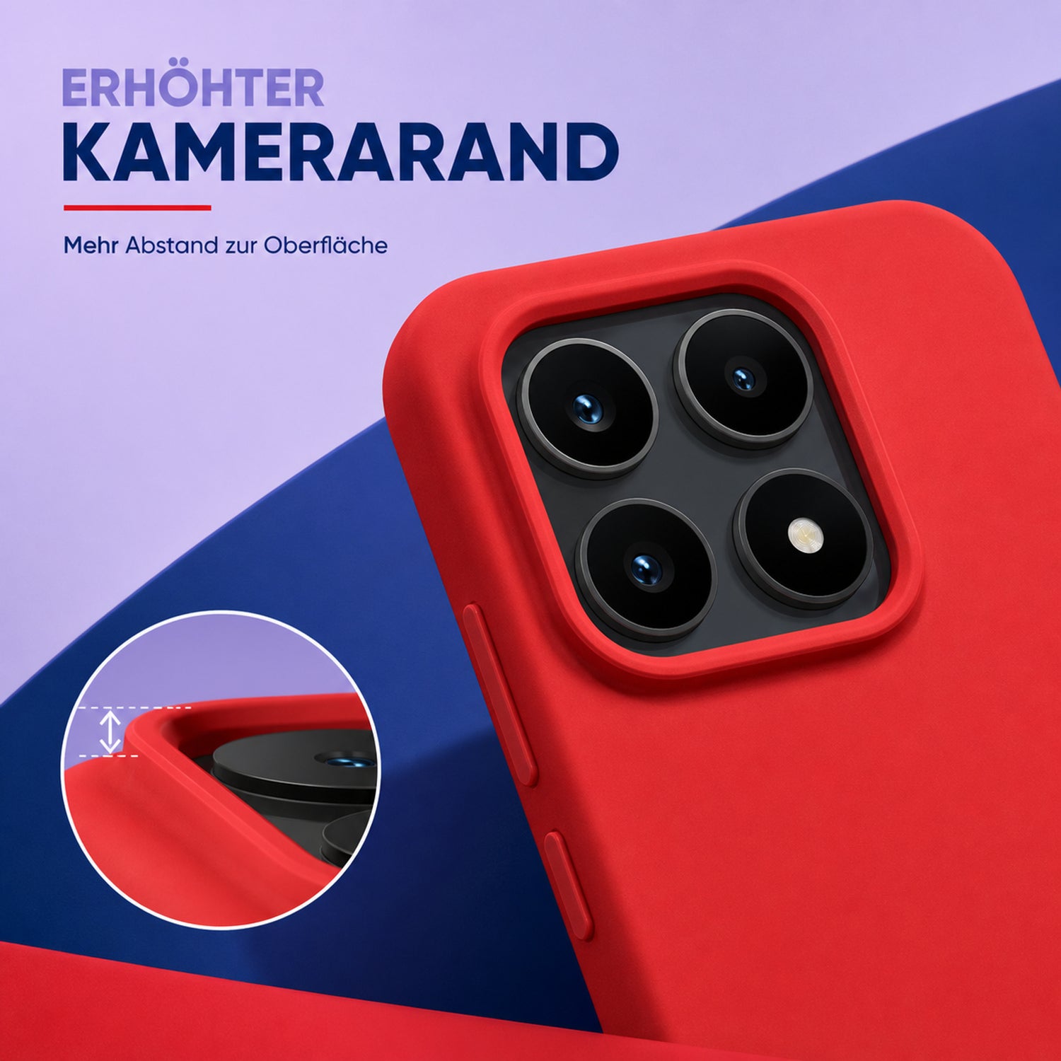 Xiaomi 17 Silicone Pro Silikon Hülle Rot – Detailansicht 2