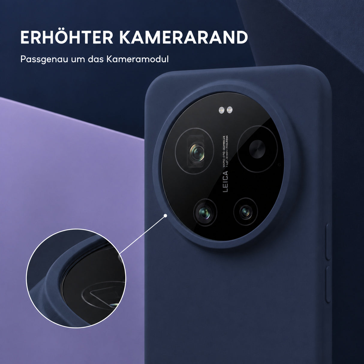 Xiaomi 17 Ultra Silicone Pro Silikon Hülle Marineblau – Detailansicht 2