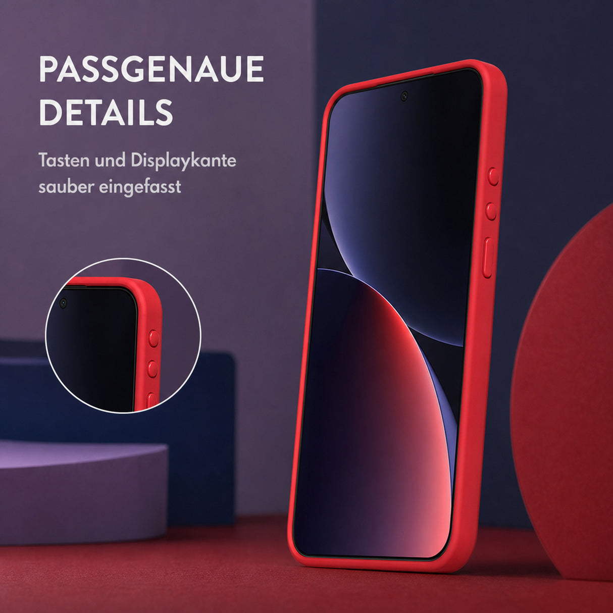 Xiaomi 17 Ultra Silicone Pro Silikon Hülle Rot – Detailansicht 3