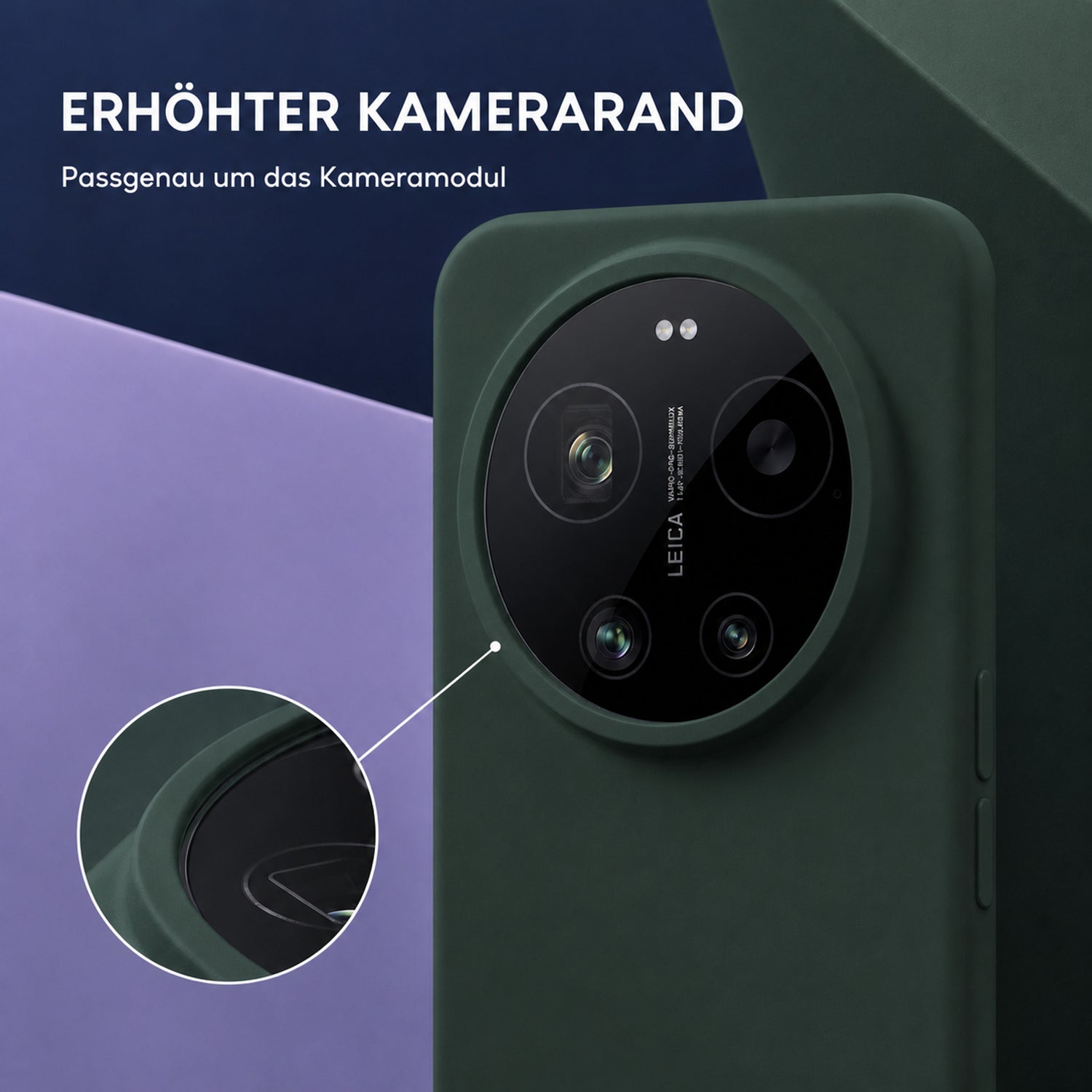 Xiaomi 17 Ultra Silicone Pro Silikon Hülle Tannengrün – Detailansicht 2