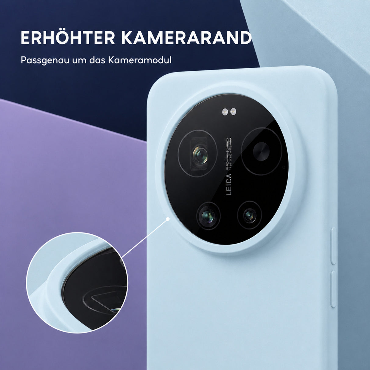 Xiaomi 17 Ultra Silicone Pro Silikon Hülle Wolkenblau – Detailansicht 2