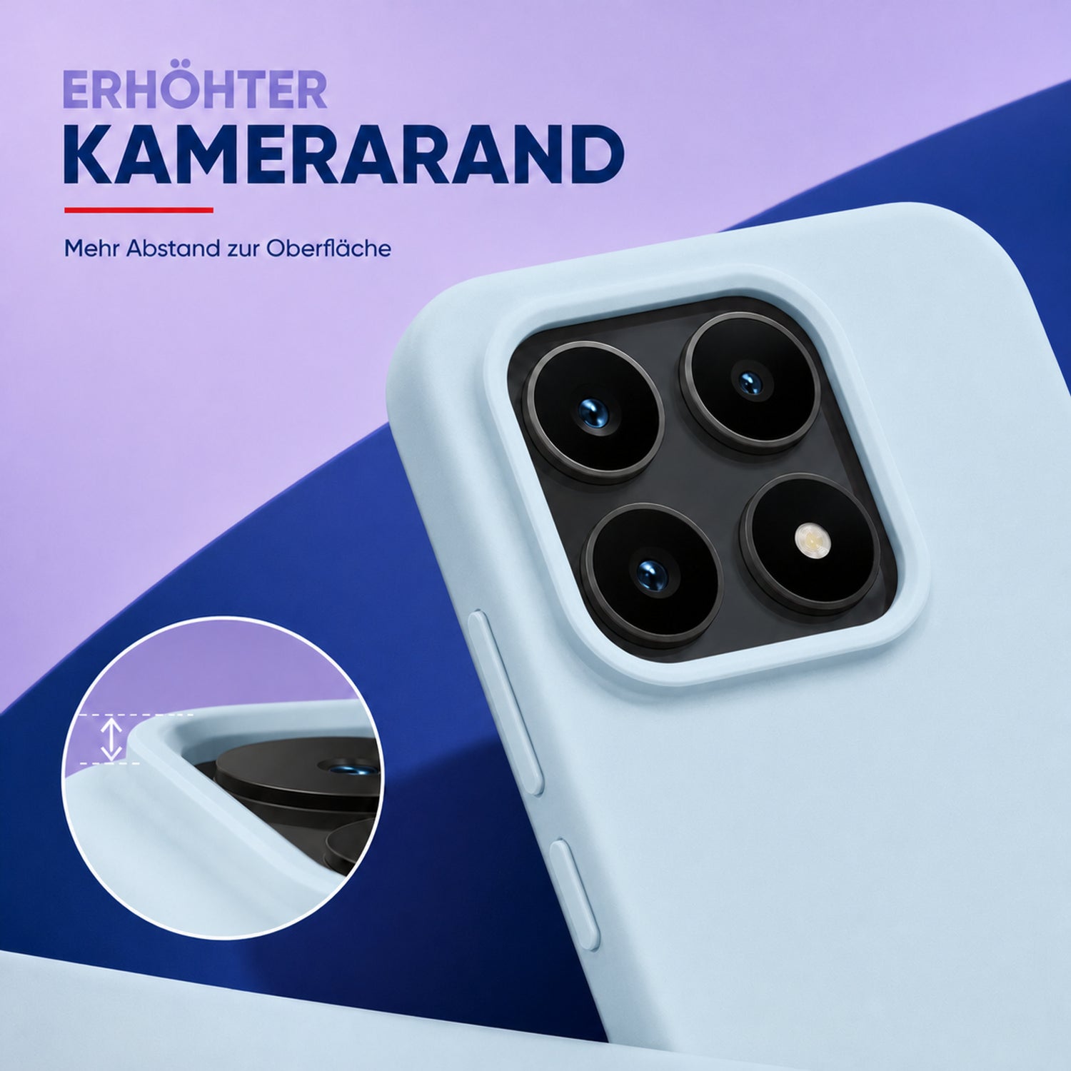 Xiaomi 17 Silicone Pro Silikon Hülle Wolkenblau – Detailansicht 2
