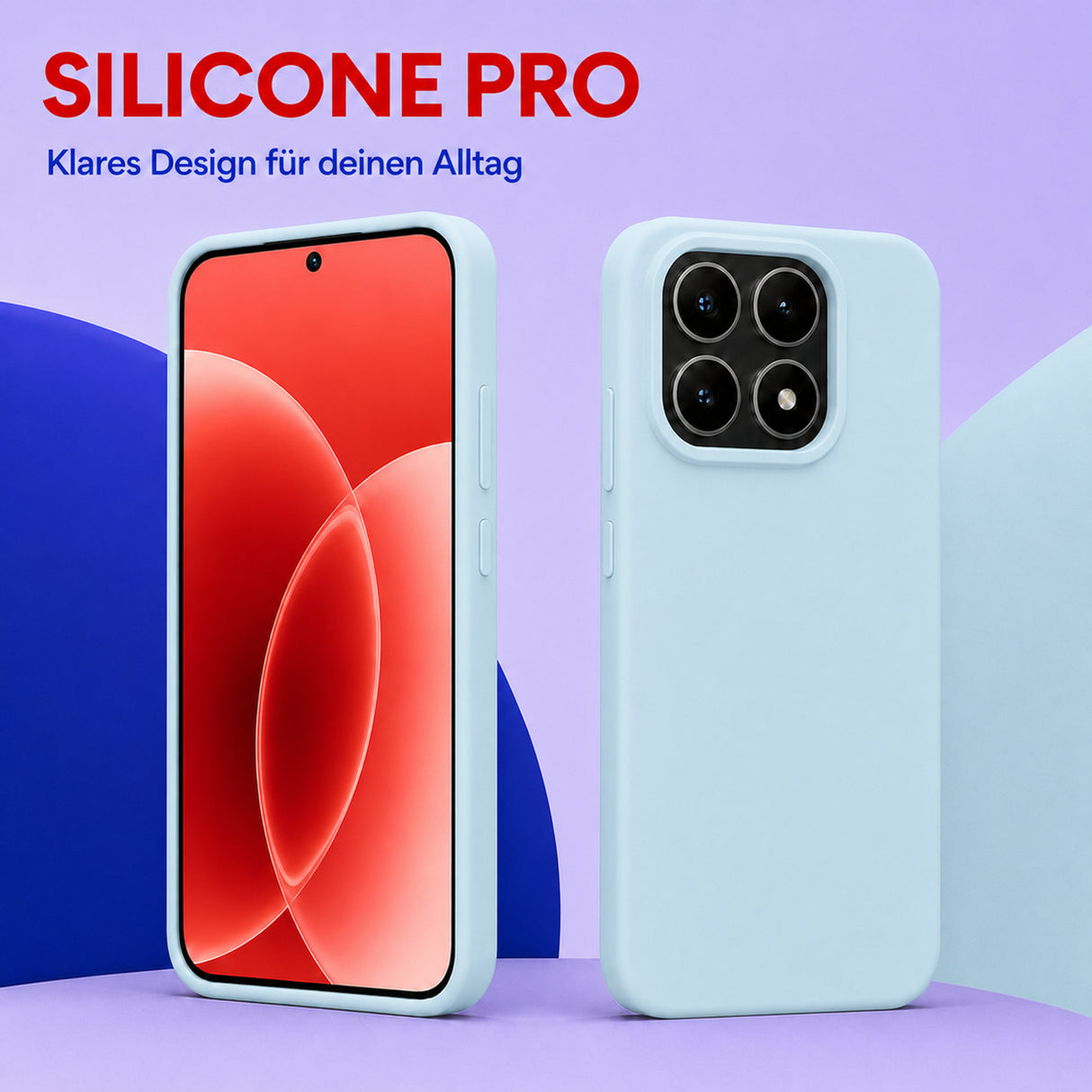 Xiaomi 17 Silicone Pro Silikon Hülle Wolkenblau – Detailansicht 5
