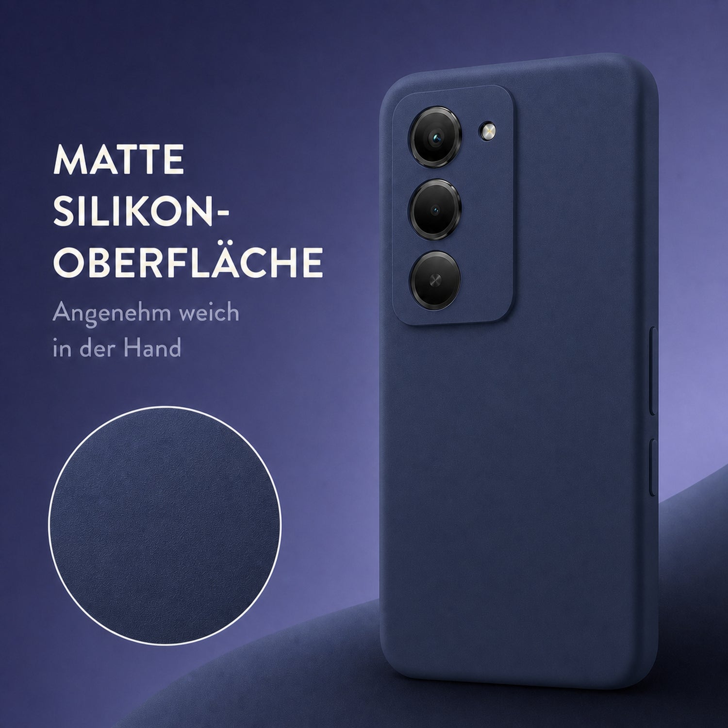 Xiaomi Redmi 15 4G / 5G Silicone Pro Silikon Hülle Marineblau – Detailansicht 1