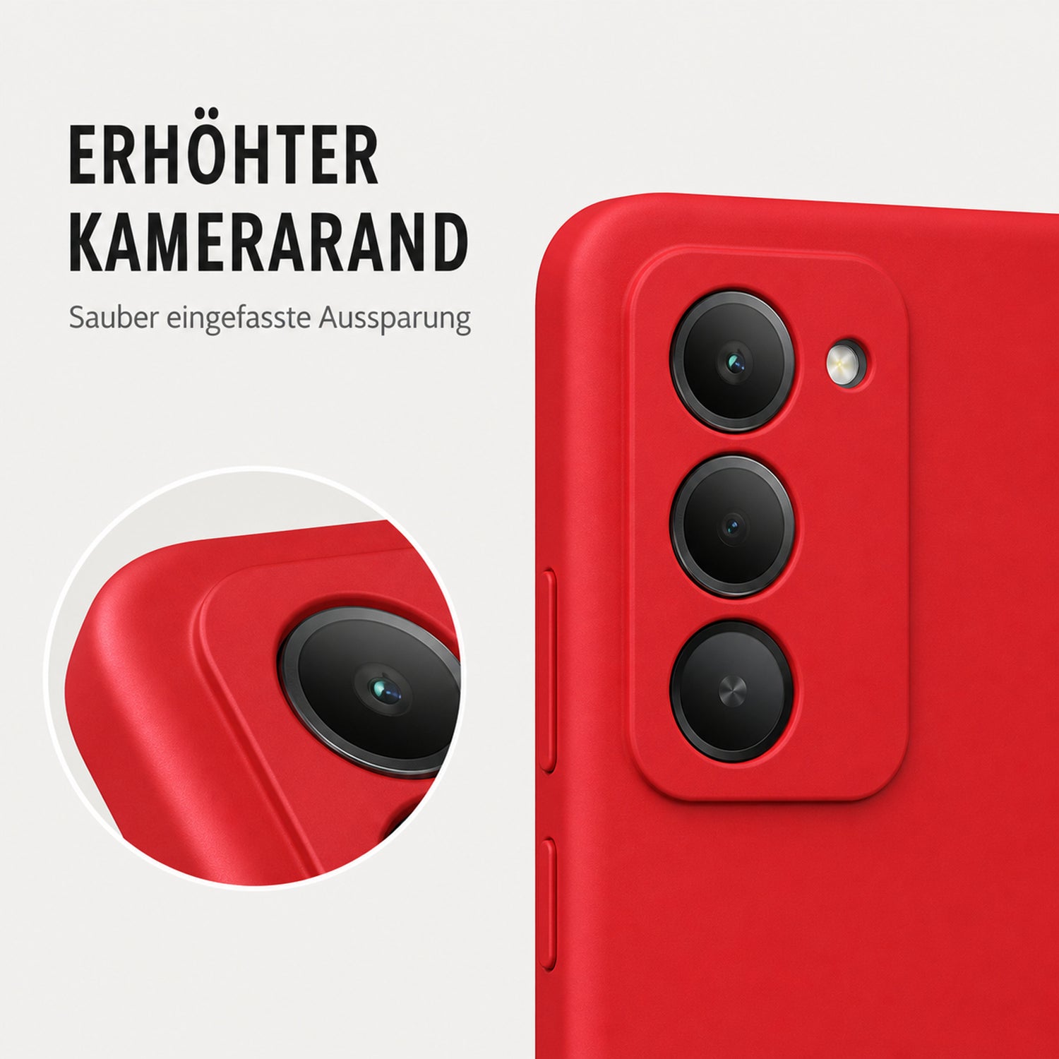 Xiaomi Redmi 15 4G / 5G Silicone Pro Silikon Hülle Rot – Detailansicht 2