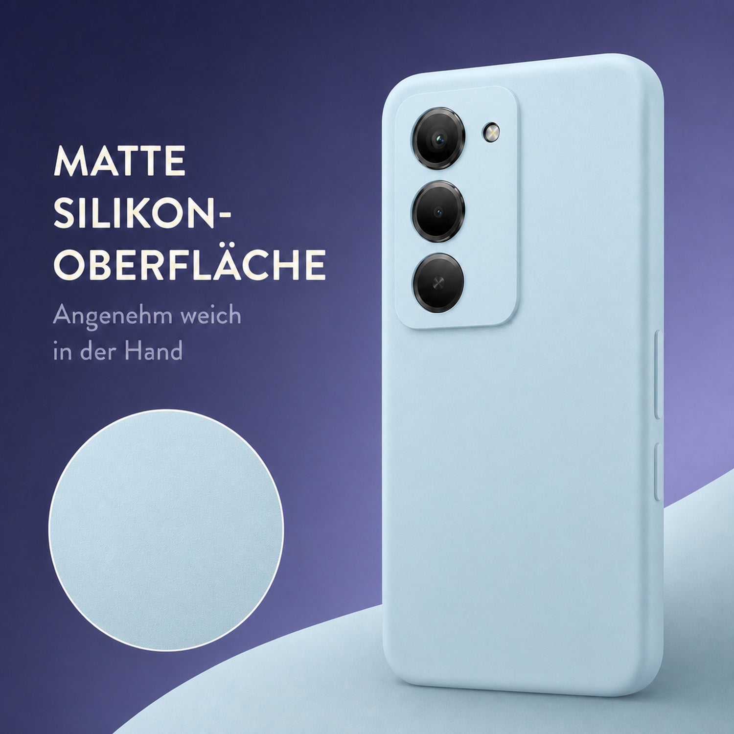 Xiaomi Redmi 15 4G / 5G Silicone Pro Silikon Hülle Wolkenblau – Detailansicht 1