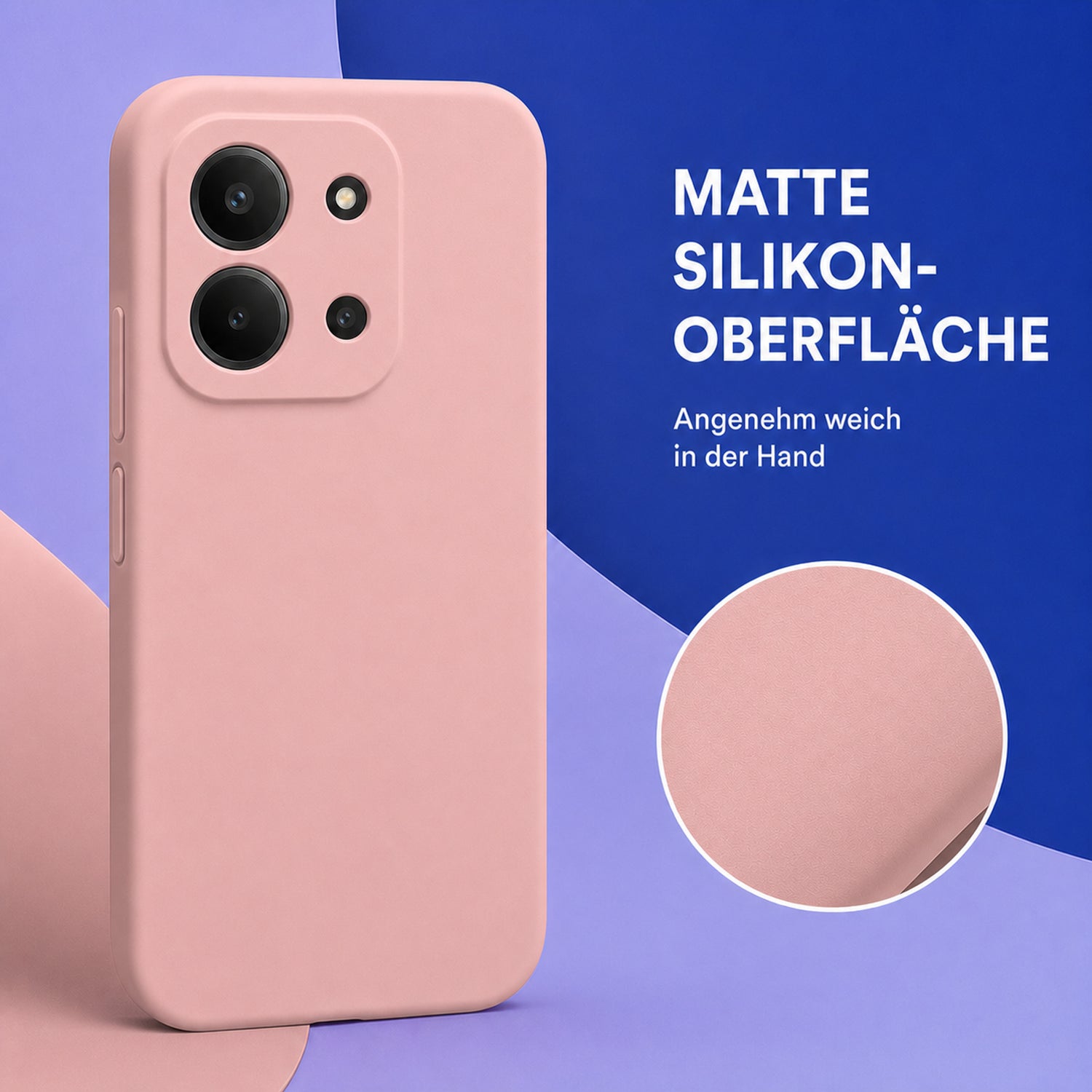 Xiaomi Redmi 15C Silicone Pro Silikon Hülle Altrosa – Detailansicht 1