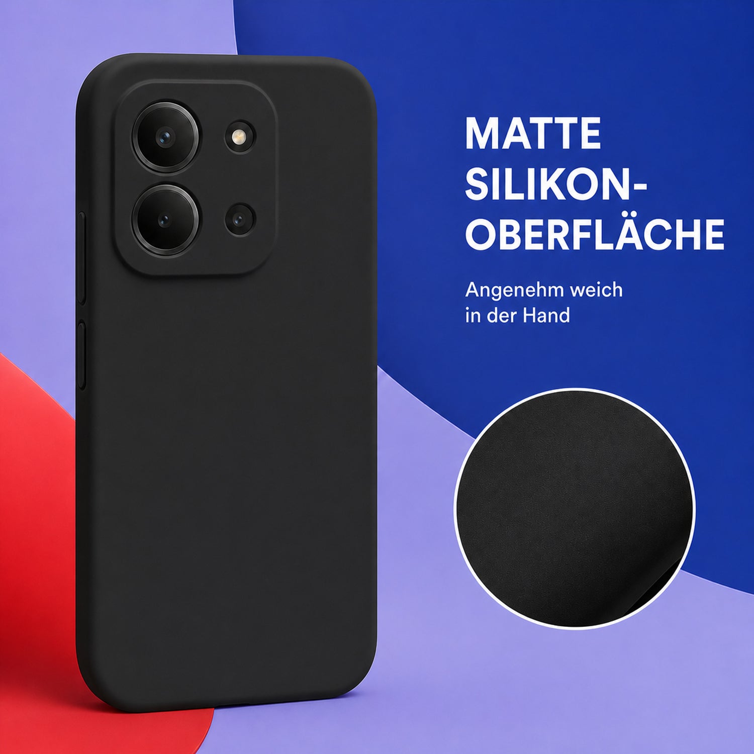 Xiaomi Redmi 15C Silicone Pro Silikon Hülle Schwarz – Detailansicht 1