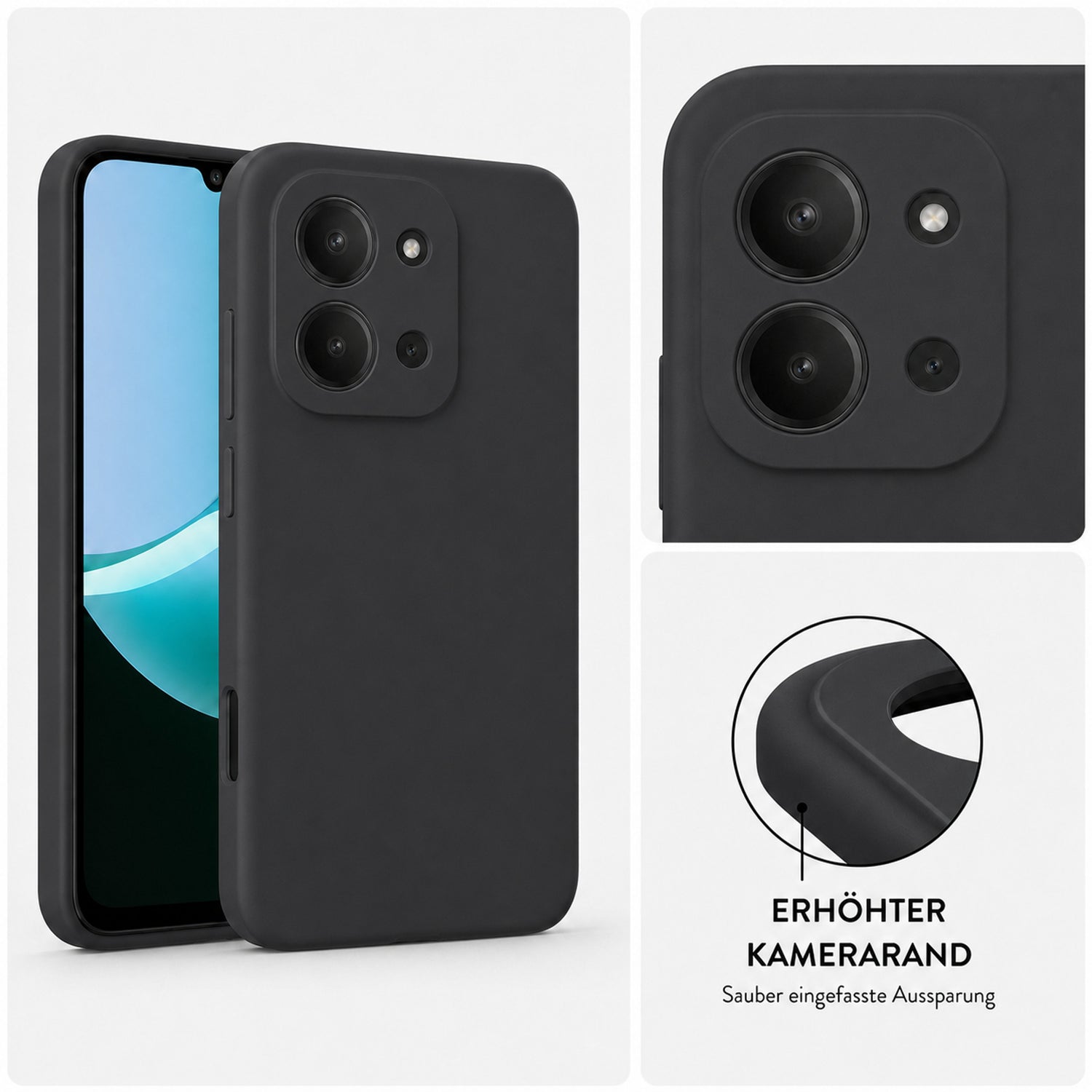 Xiaomi Redmi 15C Silicone Pro Silikon Hülle Schwarz – Detailansicht 2