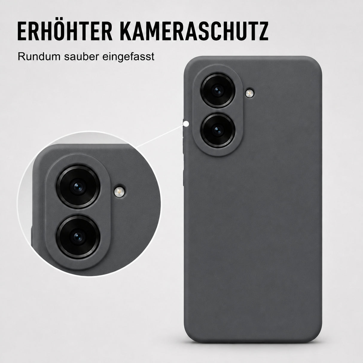 Xiaomi Redmi A5 Silicone Pro Silikon Hülle Anthrazit – Detailansicht 2