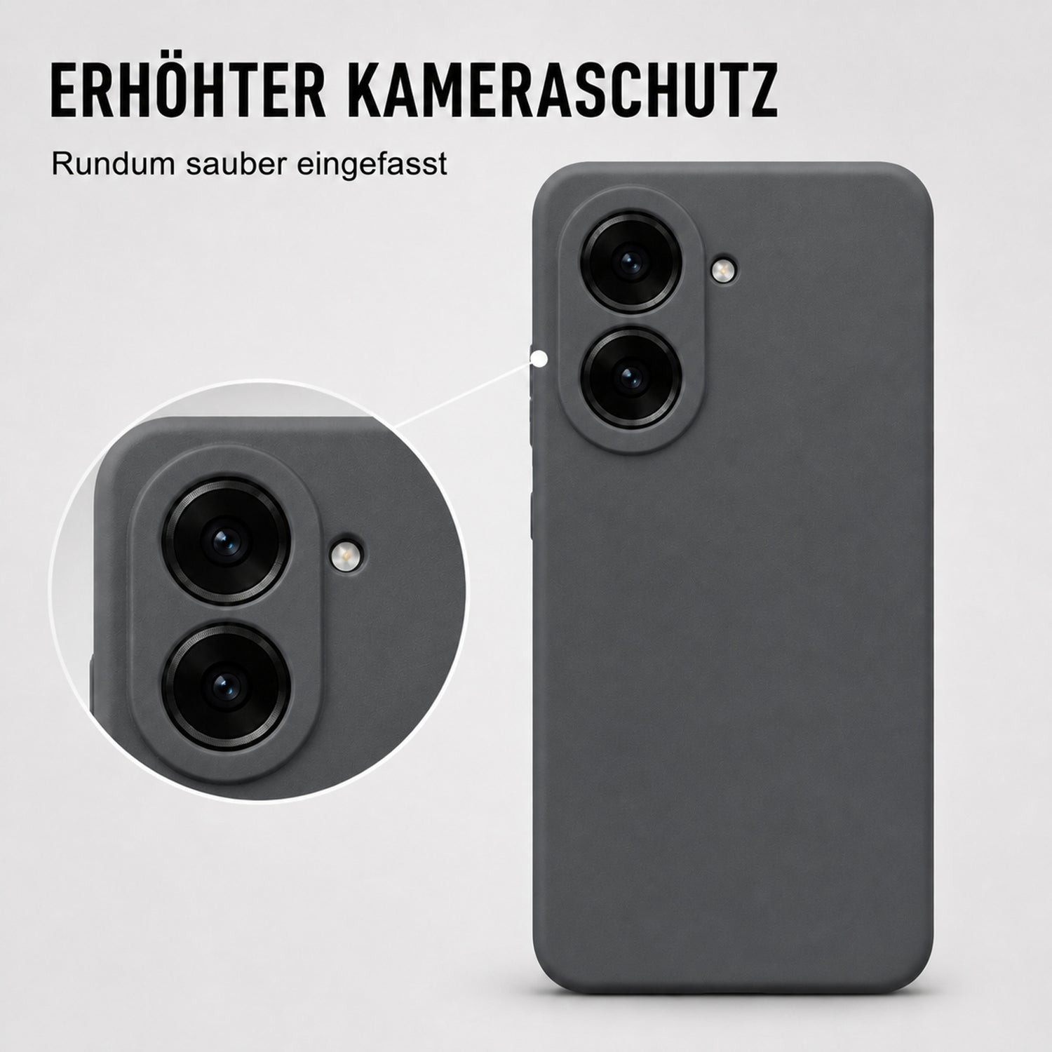 Xiaomi Redmi A5 Silicone Pro Silikon Hülle Anthrazit – Detailansicht 2