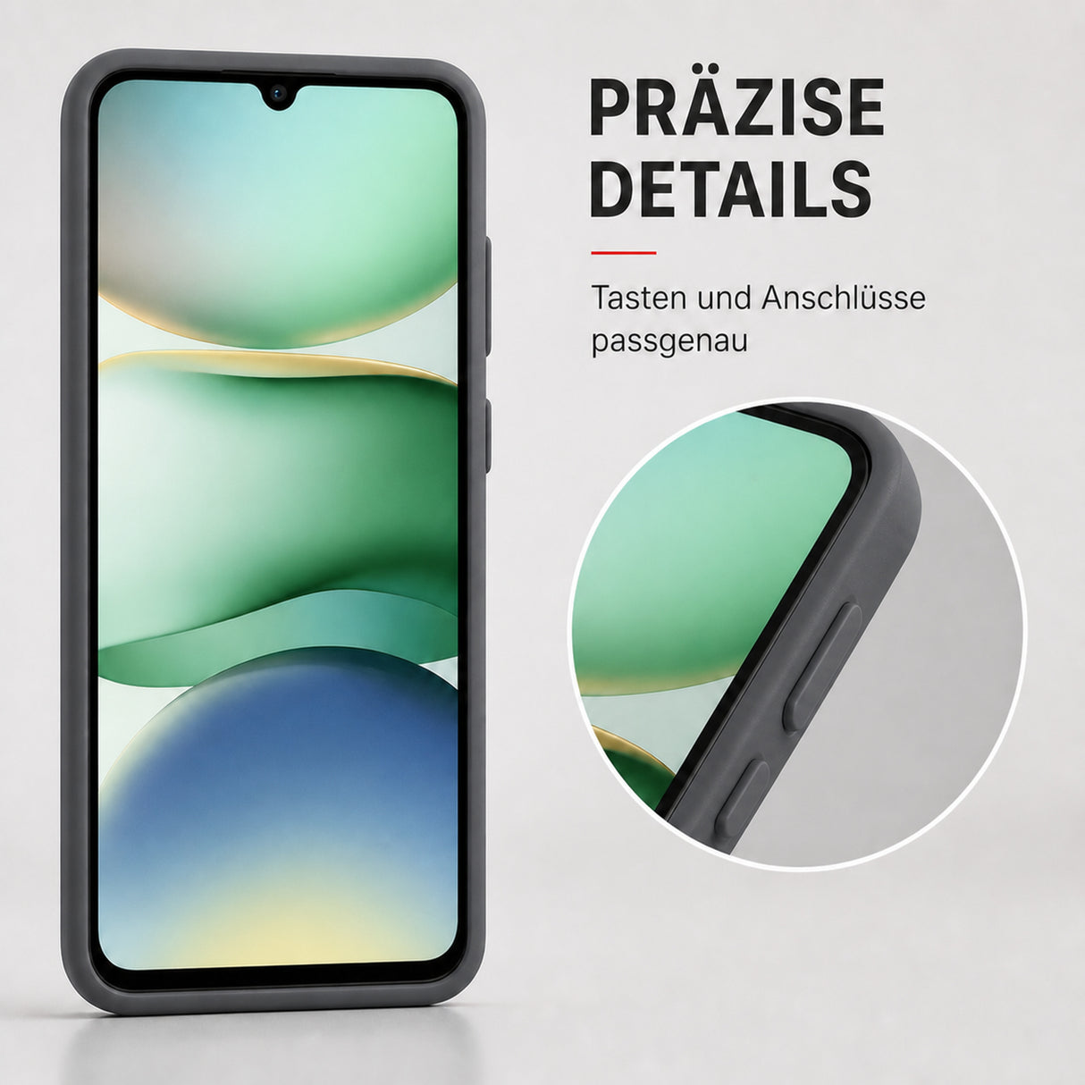Xiaomi Redmi A5 Silicone Pro Silikon Hülle Anthrazit – Detailansicht 3