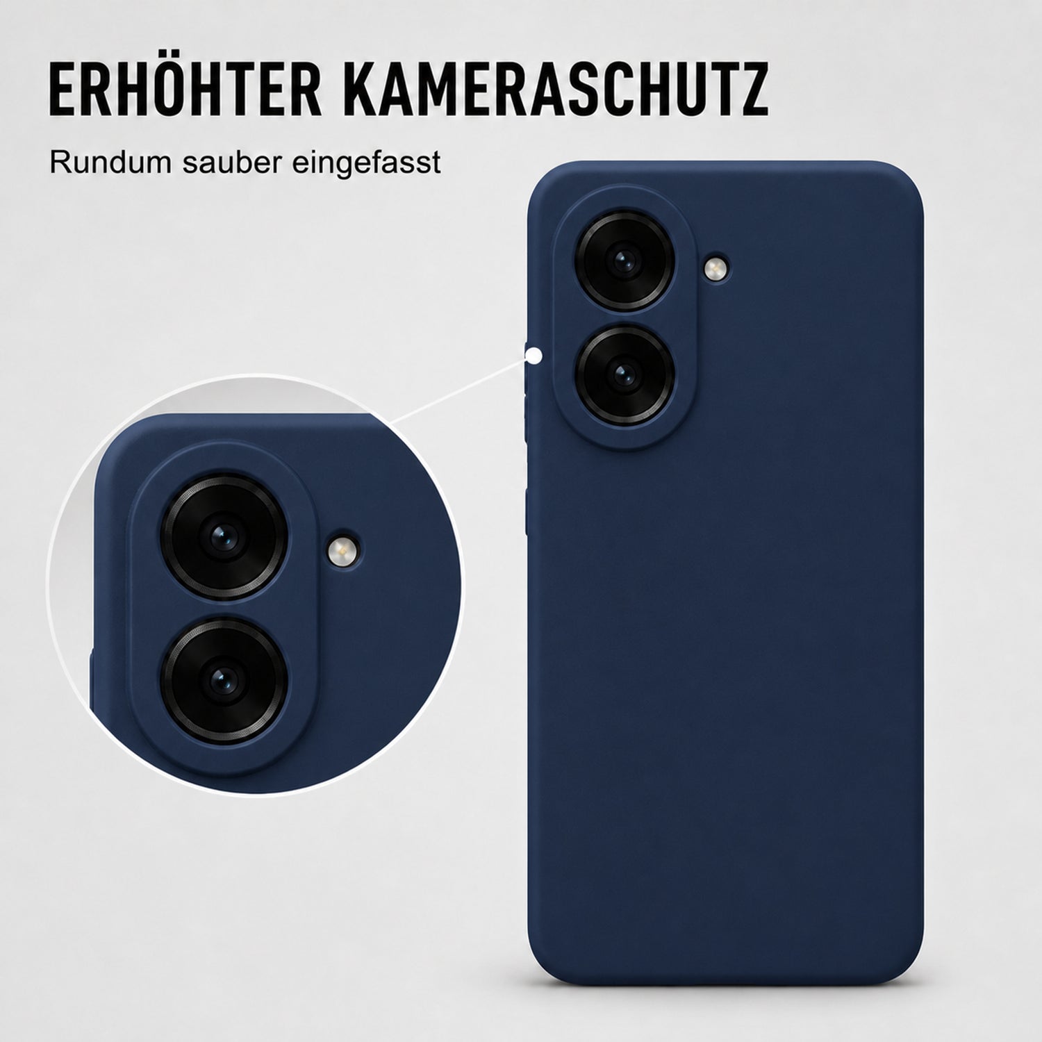Xiaomi Redmi A5 Silicone Pro Silikon Hülle Marineblau – Detailansicht 2
