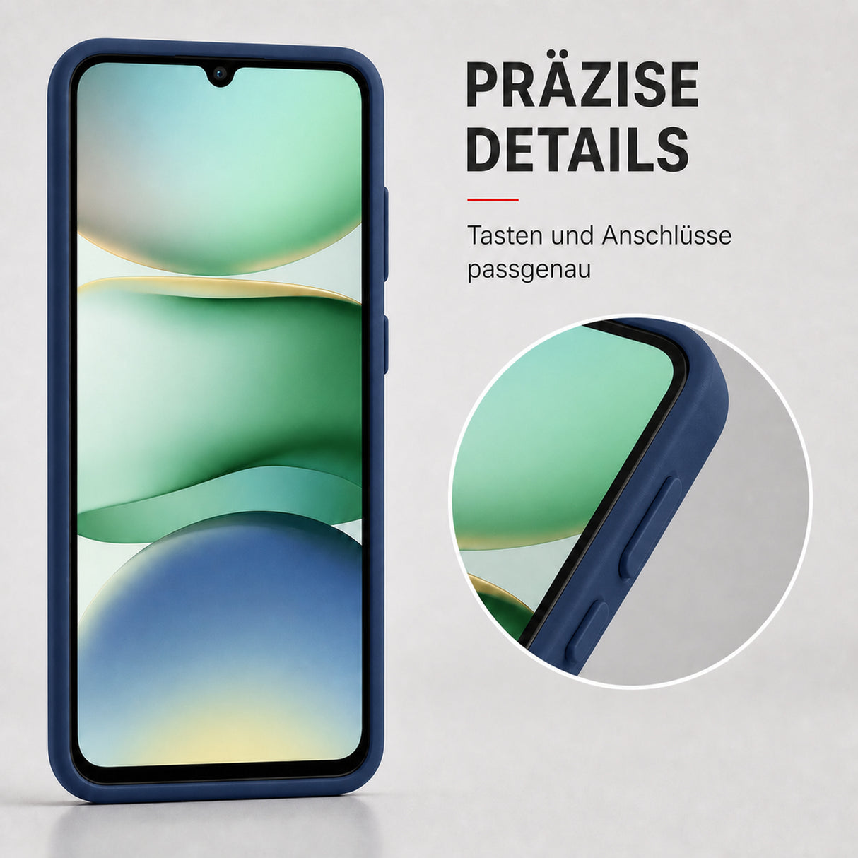 Xiaomi Redmi A5 Silicone Pro Silikon Hülle Marineblau – Detailansicht 3