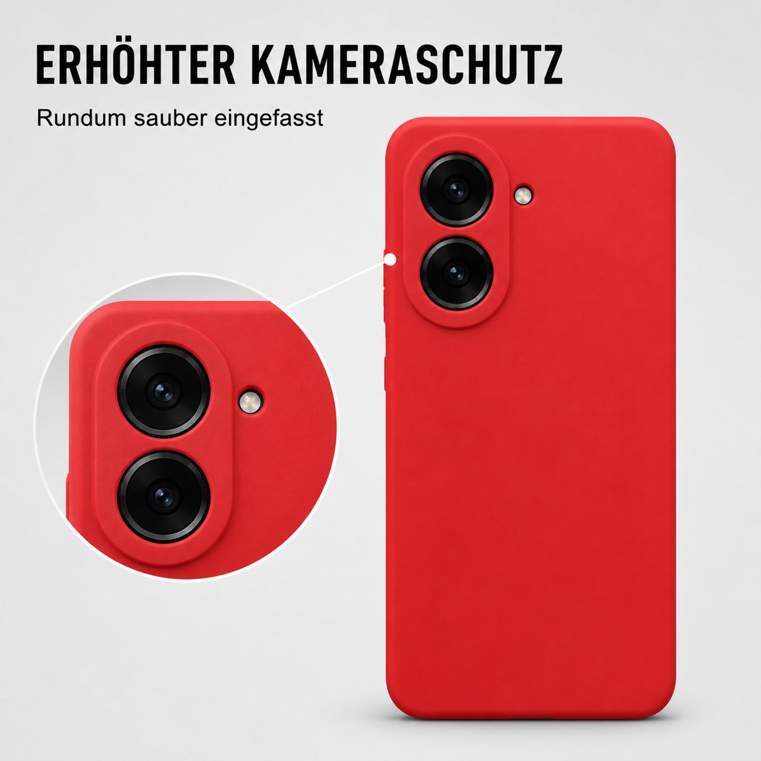 Xiaomi Redmi A5 Silicone Pro Silikon Hülle Rot – Detailansicht 2