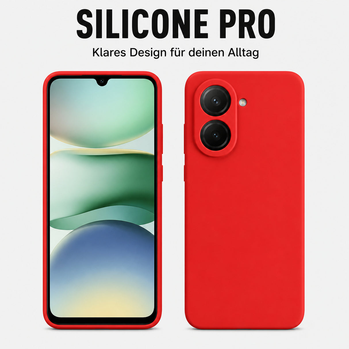 Xiaomi Redmi A5 Silicone Pro Silikon Hülle Rot – Detailansicht 5