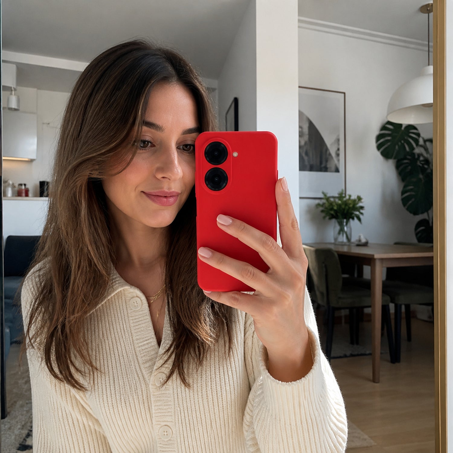Xiaomi Redmi A5 Silicone Pro Silikon Hülle Rot – Detailansicht 6
