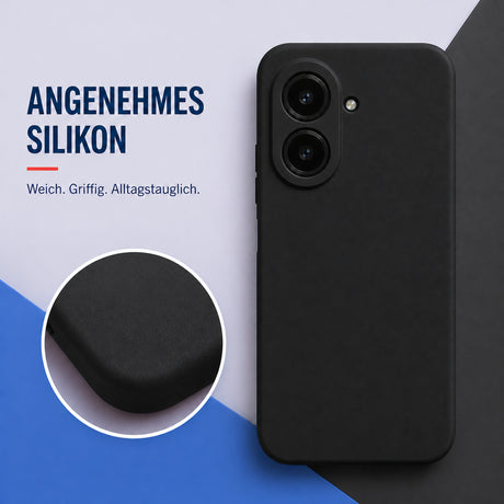 Xiaomi Redmi A5 Silicone Pro Silikon Hülle Schwarz – Detailansicht 1