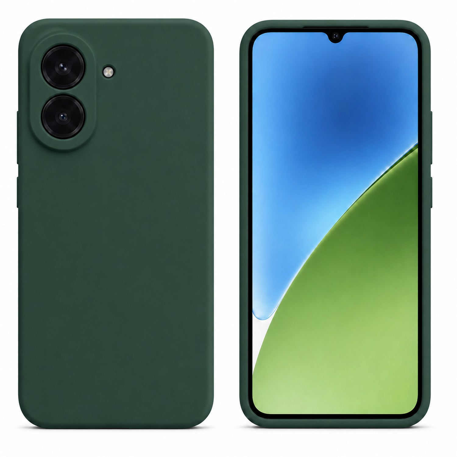 Xiaomi Redmi A5 Silicone Pro Silikon Hülle in Tannengrün – Produktansicht