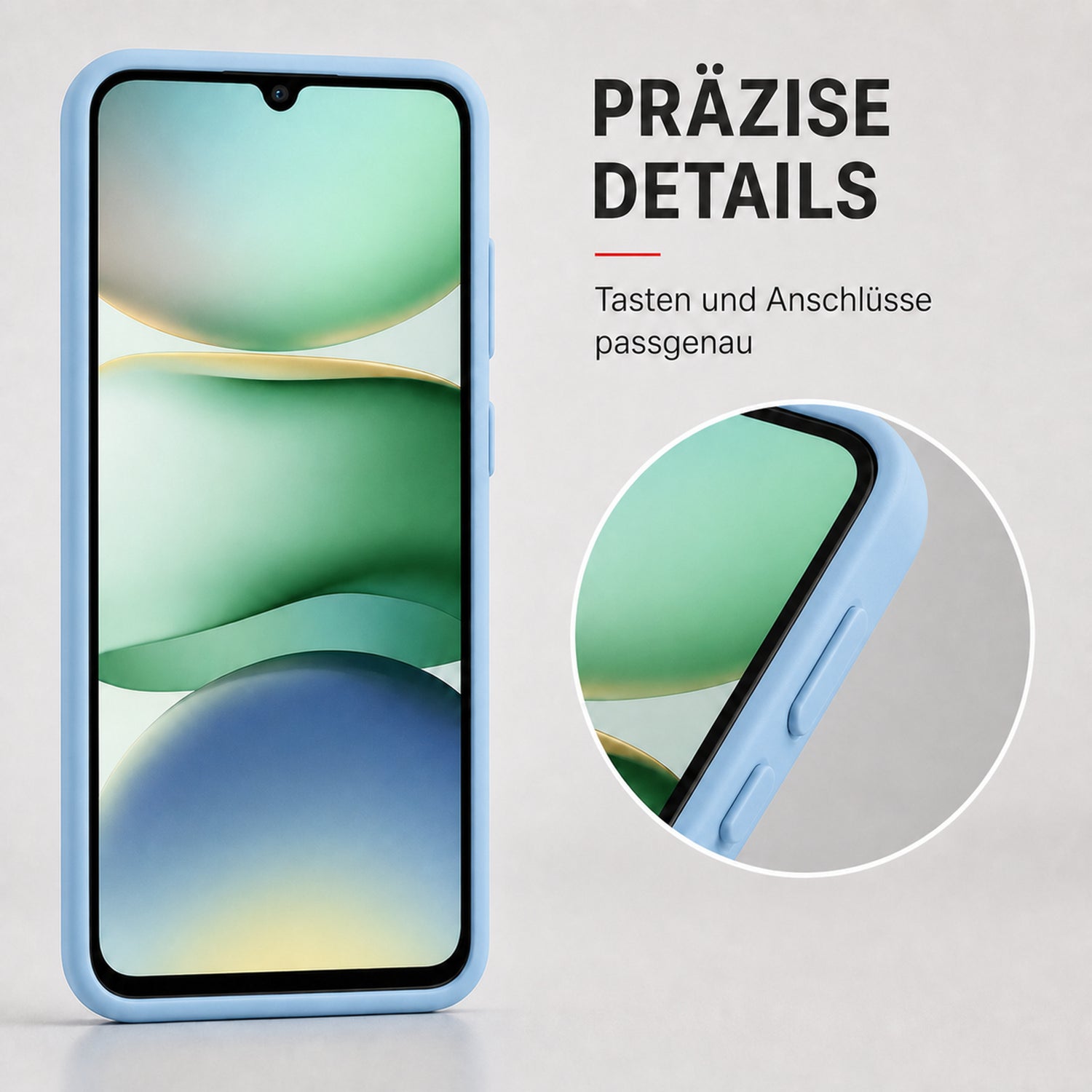 Xiaomi Redmi A5 Silicone Pro Silikon Hülle Wolkenblau – Detailansicht 3