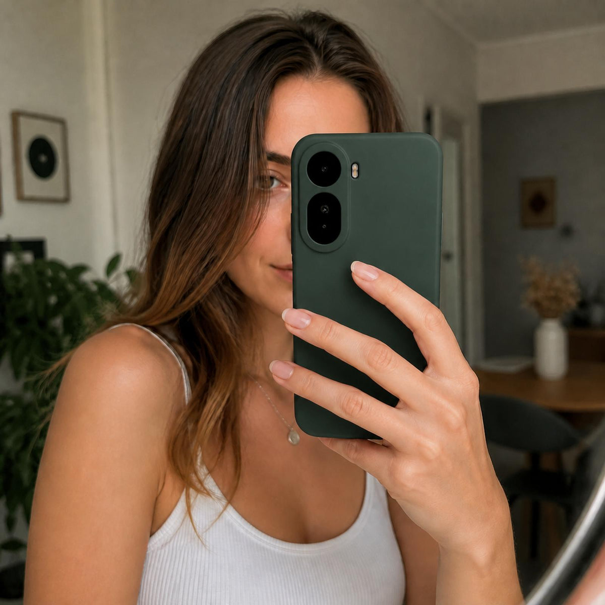 Xiaomi Redmi A7 Pro - Silikon Hülle Soft-Touch Tannengrün