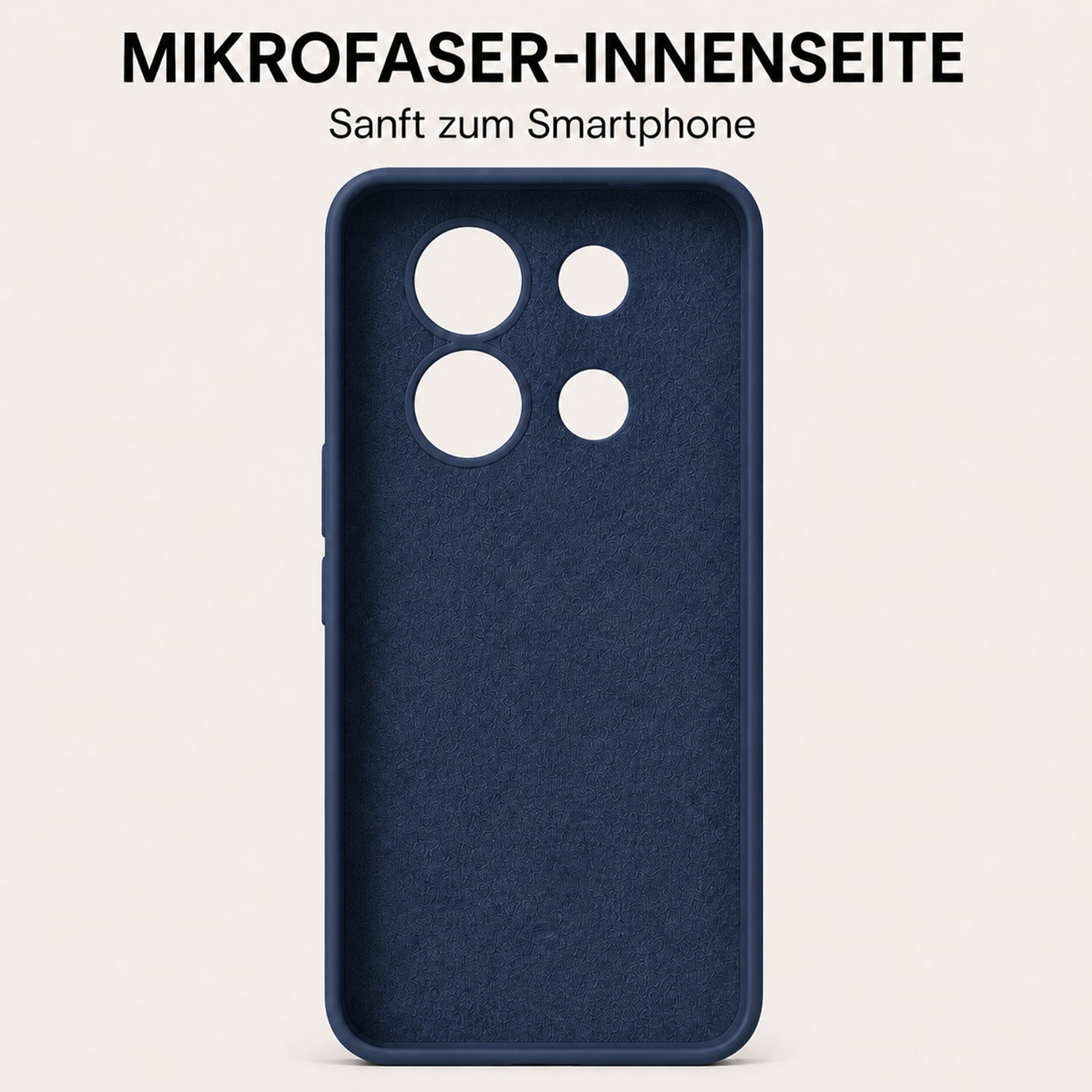 Xiaomi Redmi Note 13 4G Silicone Pro Silikon Hülle Marineblau – Detailansicht 4