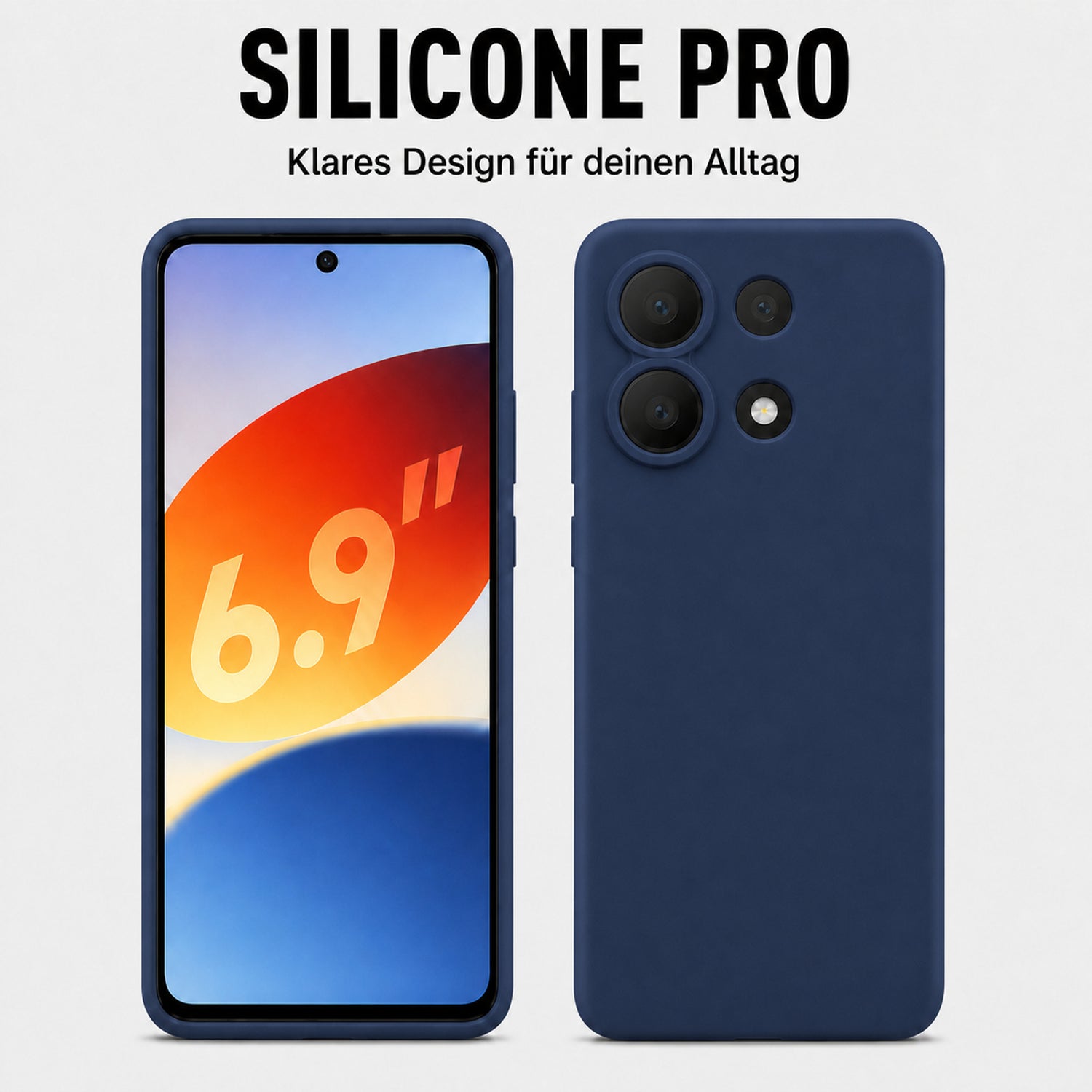 Xiaomi Redmi Note 13 4G Silicone Pro Silikon Hülle Marineblau – Detailansicht 5