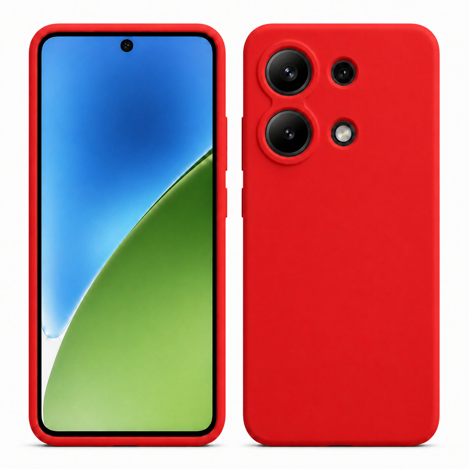Xiaomi Redmi Note 13 4G Silicone Pro Silikon Hülle in Rot – Produktansicht