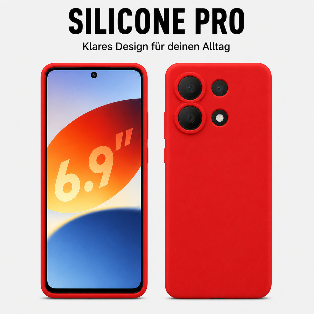 Xiaomi Redmi Note 13 4G Silicone Pro Silikon Hülle Rot – Detailansicht 5