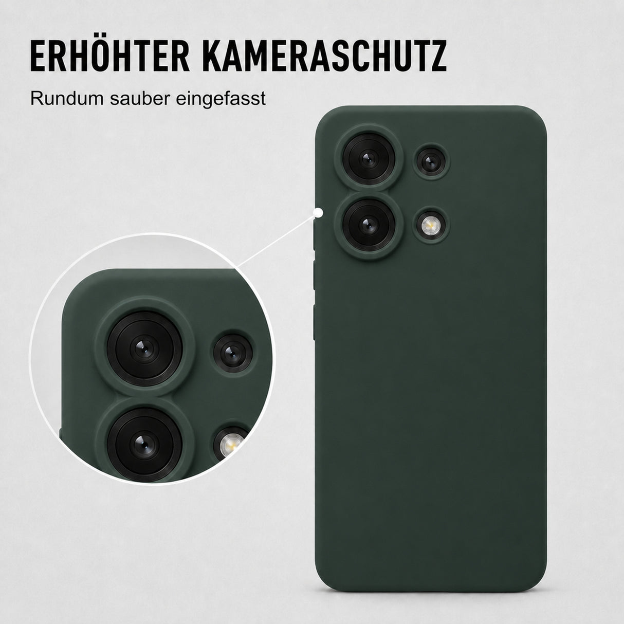 Xiaomi Redmi Note 13 4G Silicone Pro Silikon Hülle Tannengrün – Detailansicht 2