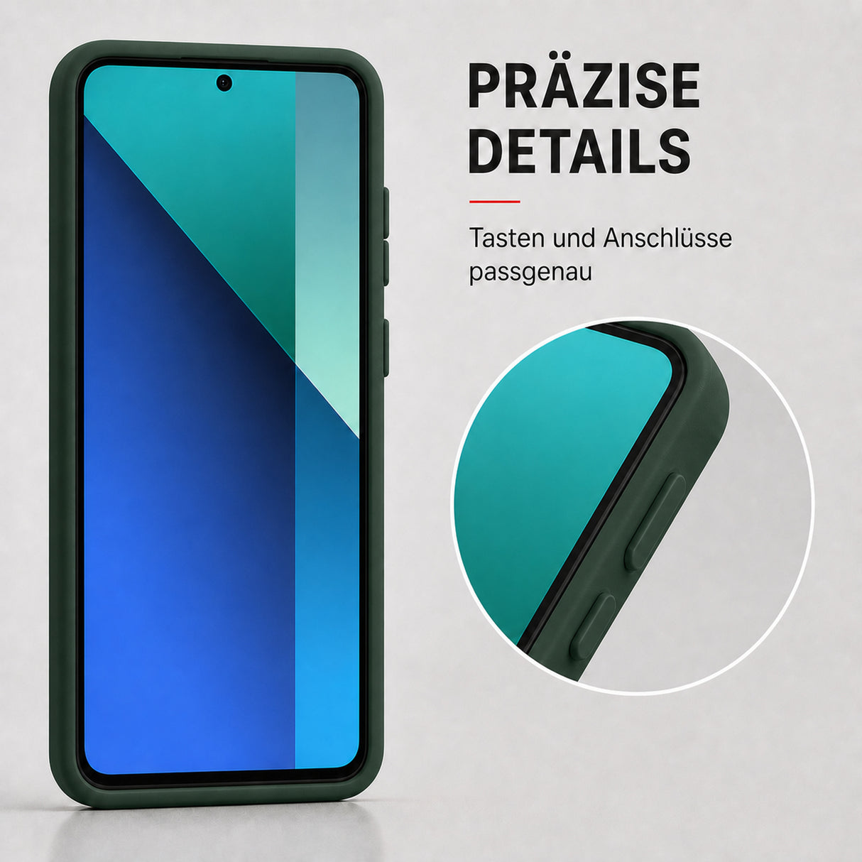 Xiaomi Redmi Note 13 4G Silicone Pro Silikon Hülle Tannengrün – Detailansicht 3