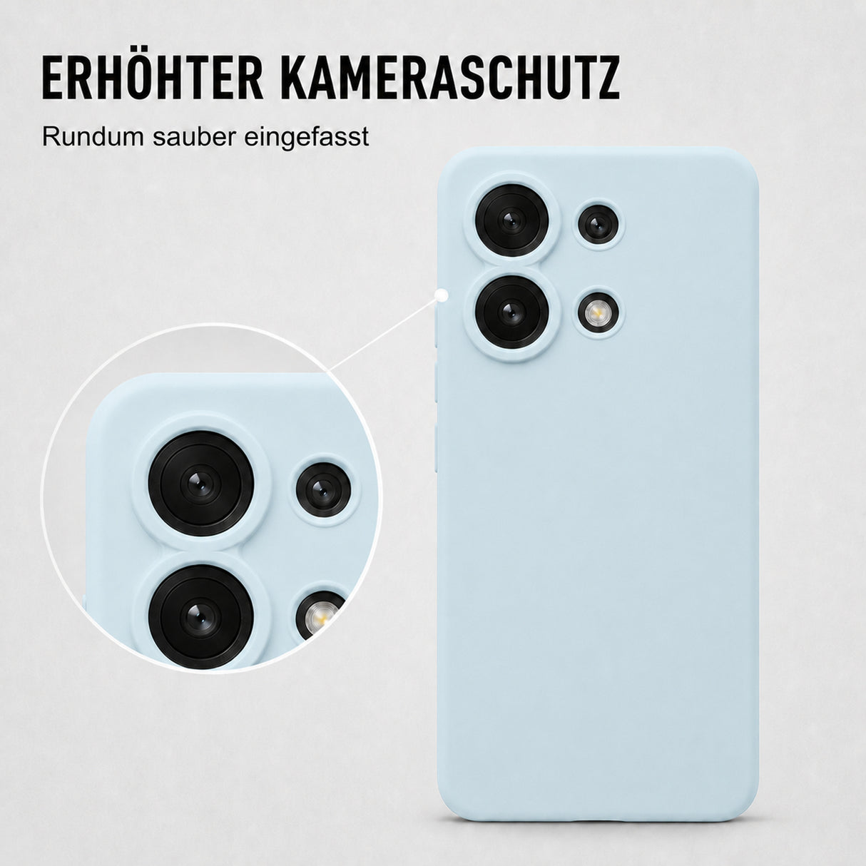 Xiaomi Redmi Note 13 4G Silicone Pro Silikon Hülle Wolkenblau – Detailansicht 2