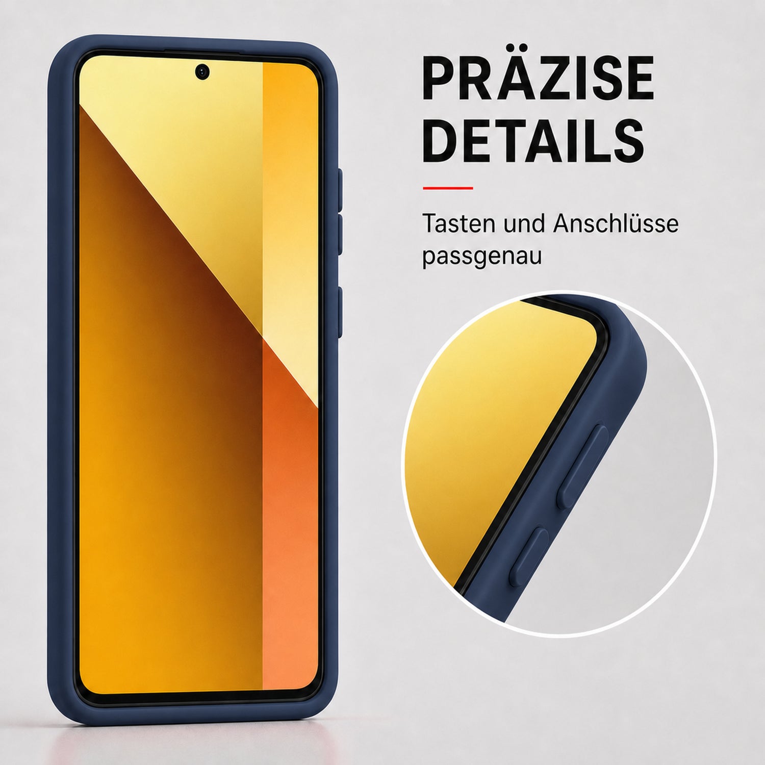 Xiaomi Redmi Note 13 5G Silicone Pro Silikon Hülle Marineblau – Detailansicht 3