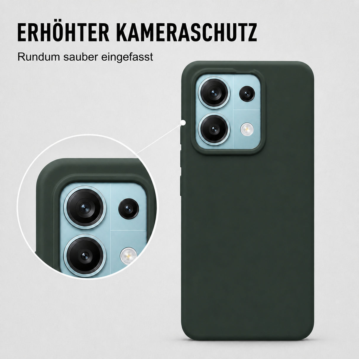 Xiaomi Redmi Note 13 5G Silicone Pro Silikon Hülle Tannengrün – Detailansicht 2