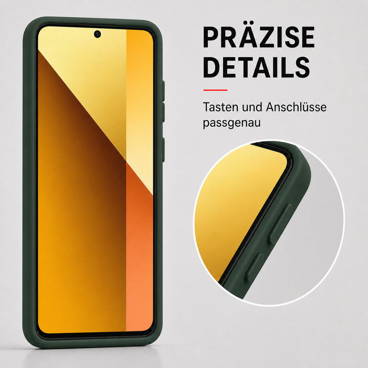 Xiaomi Redmi Note 13 5G Silicone Pro Silikon Hülle Tannengrün – Detailansicht 3