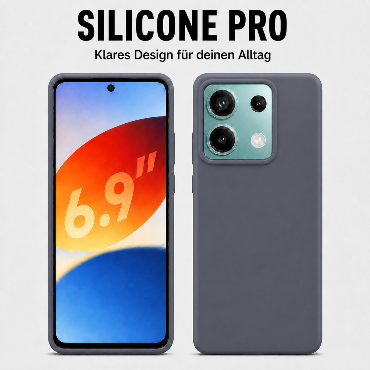 Xiaomi Redmi Note 13 Pro 5G Silicone Pro Silikon Hülle Anthrazit – Detailansicht 5