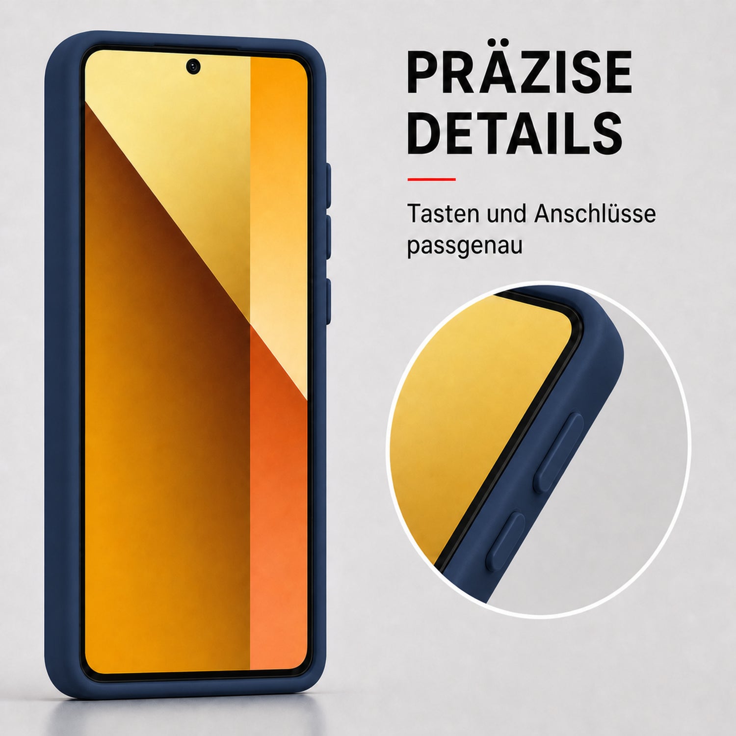 Xiaomi Redmi Note 13 Pro 5G Silicone Pro Silikon Hülle Marineblau – Detailansicht 3