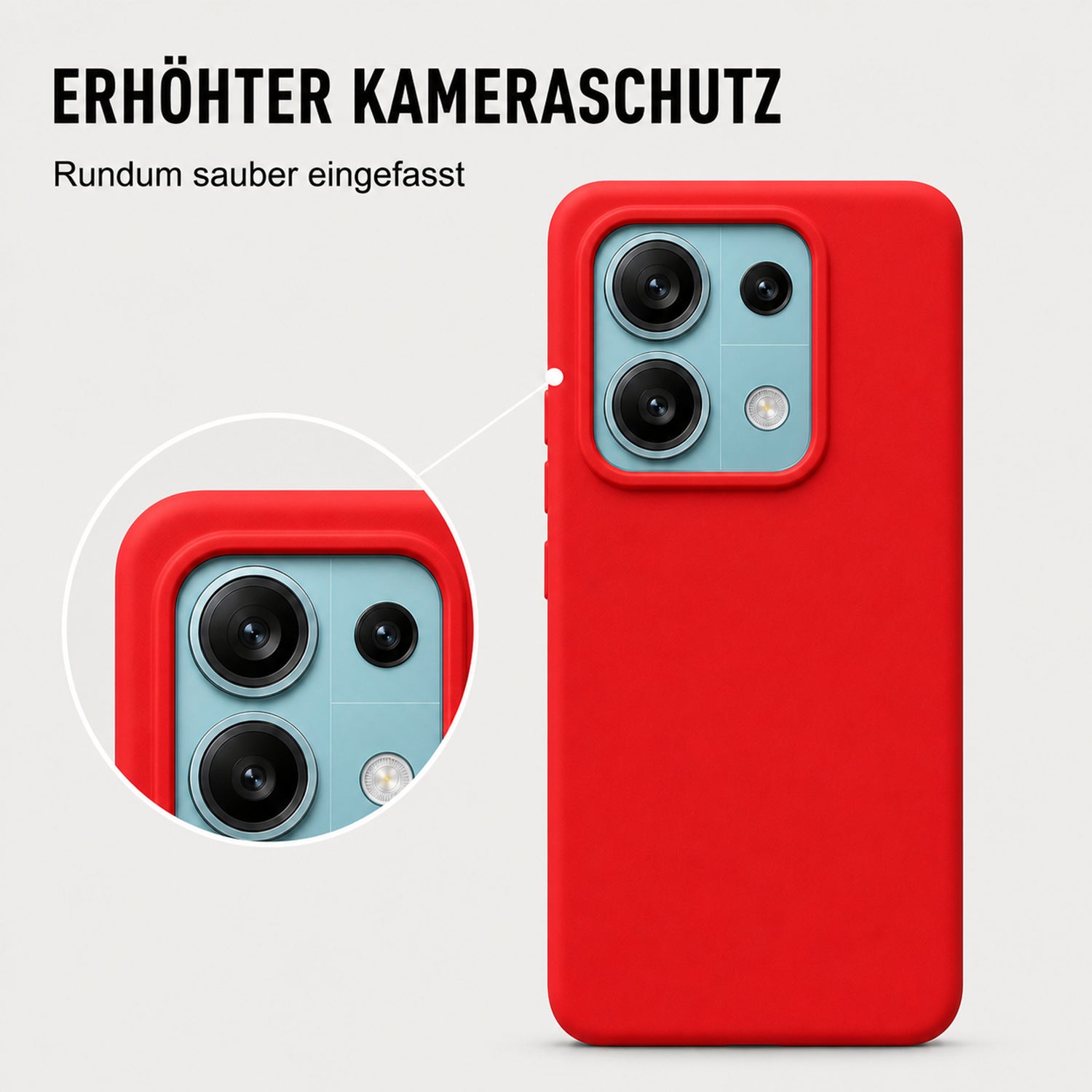 Xiaomi Redmi Note 13 Pro 5G Silicone Pro Silikon Hülle Rot – Detailansicht 2