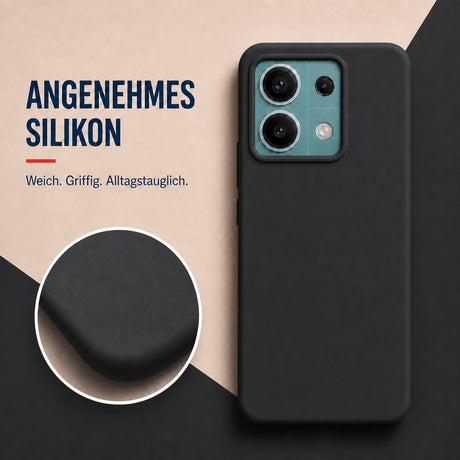 Xiaomi Redmi Note 13 Pro 5G Silicone Pro Silikon Hülle Schwarz – Detailansicht 1