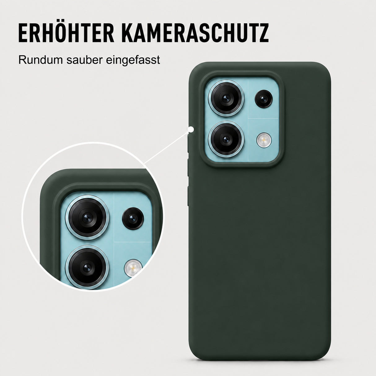 Xiaomi Redmi Note 13 Pro 5G Silicone Pro Silikon Hülle Tannengrün – Detailansicht 2