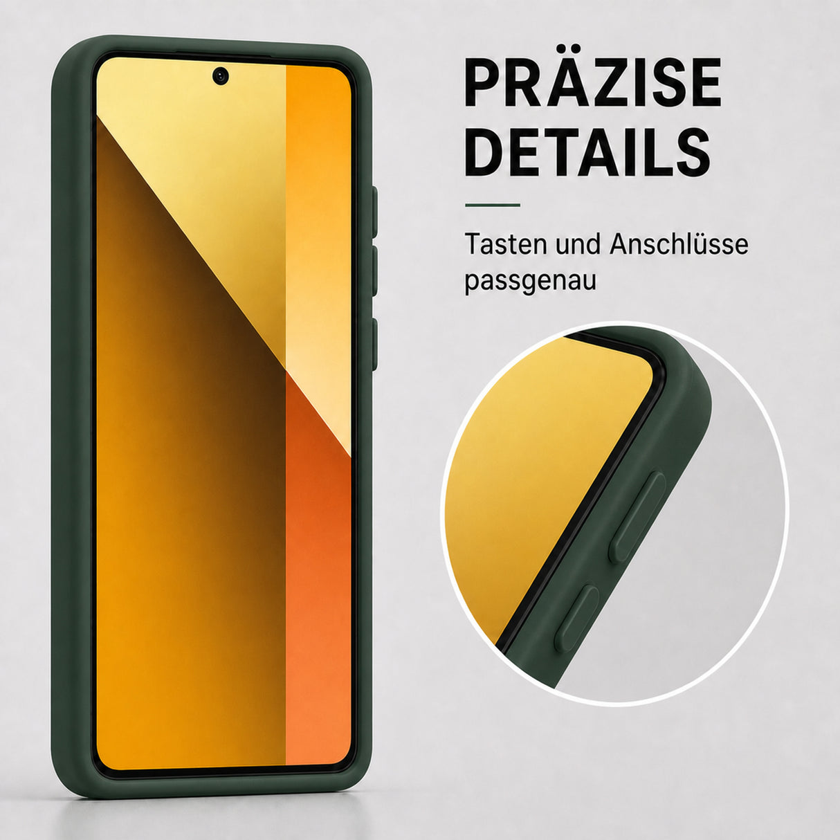 Xiaomi Redmi Note 13 Pro 5G Silicone Pro Silikon Hülle Tannengrün – Detailansicht 3