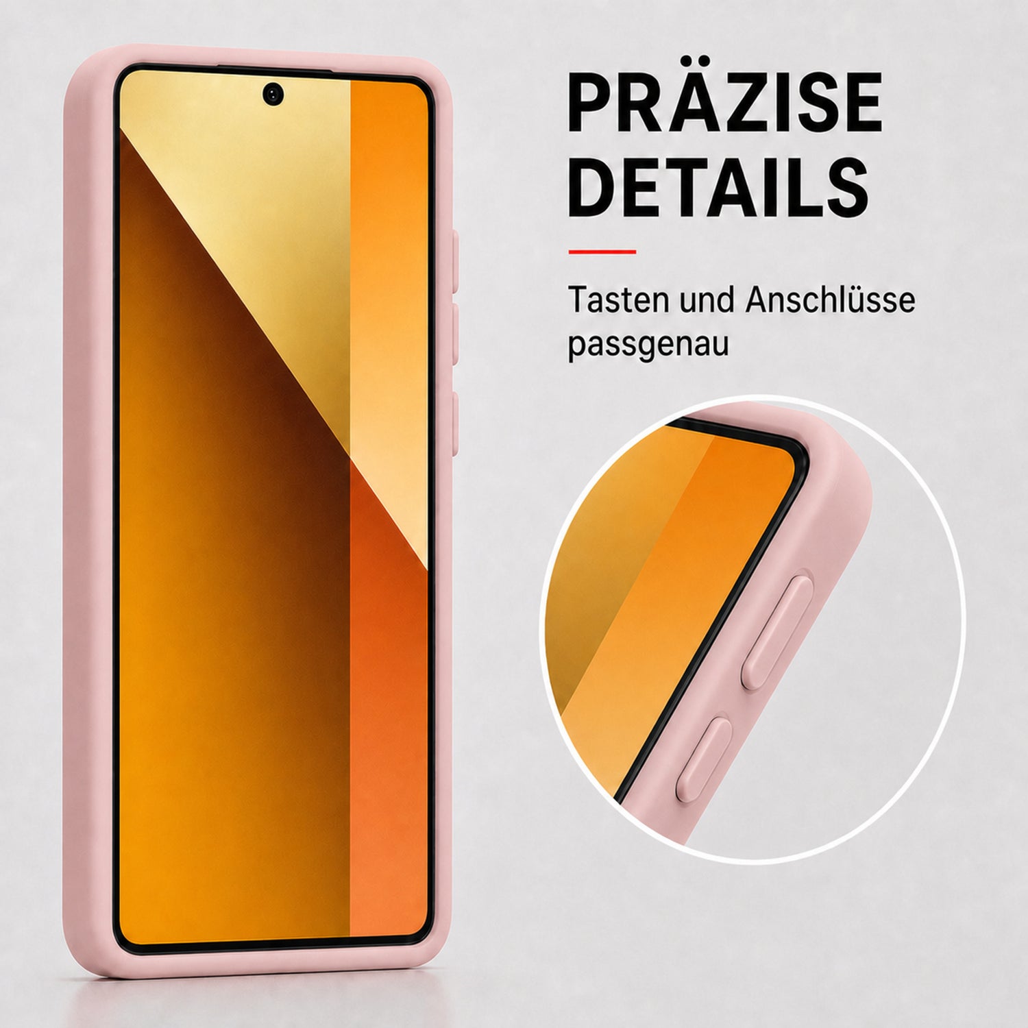 Xiaomi Redmi Note 13 Pro+ 5G Silicone Pro Silikon Hülle Altrosa – Detailansicht 3