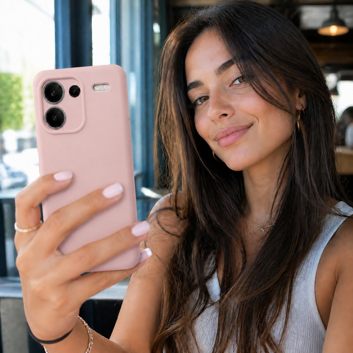 Xiaomi Redmi Note 13 Pro+ 5G Silicone Pro Silikon Hülle Altrosa – Detailansicht 6