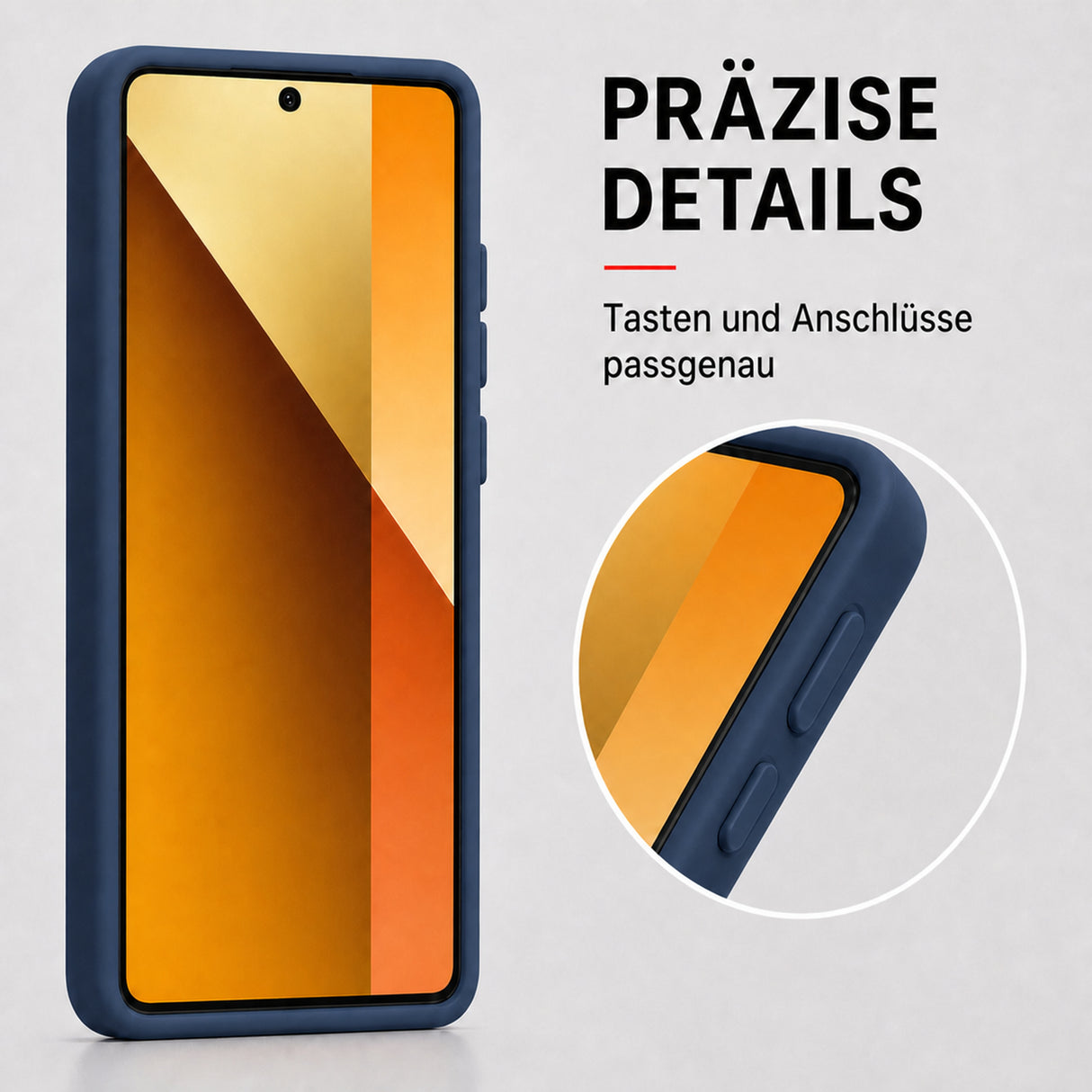 Xiaomi Redmi Note 13 Pro+ 5G Silicone Pro Silikon Hülle Marineblau – Detailansicht 3