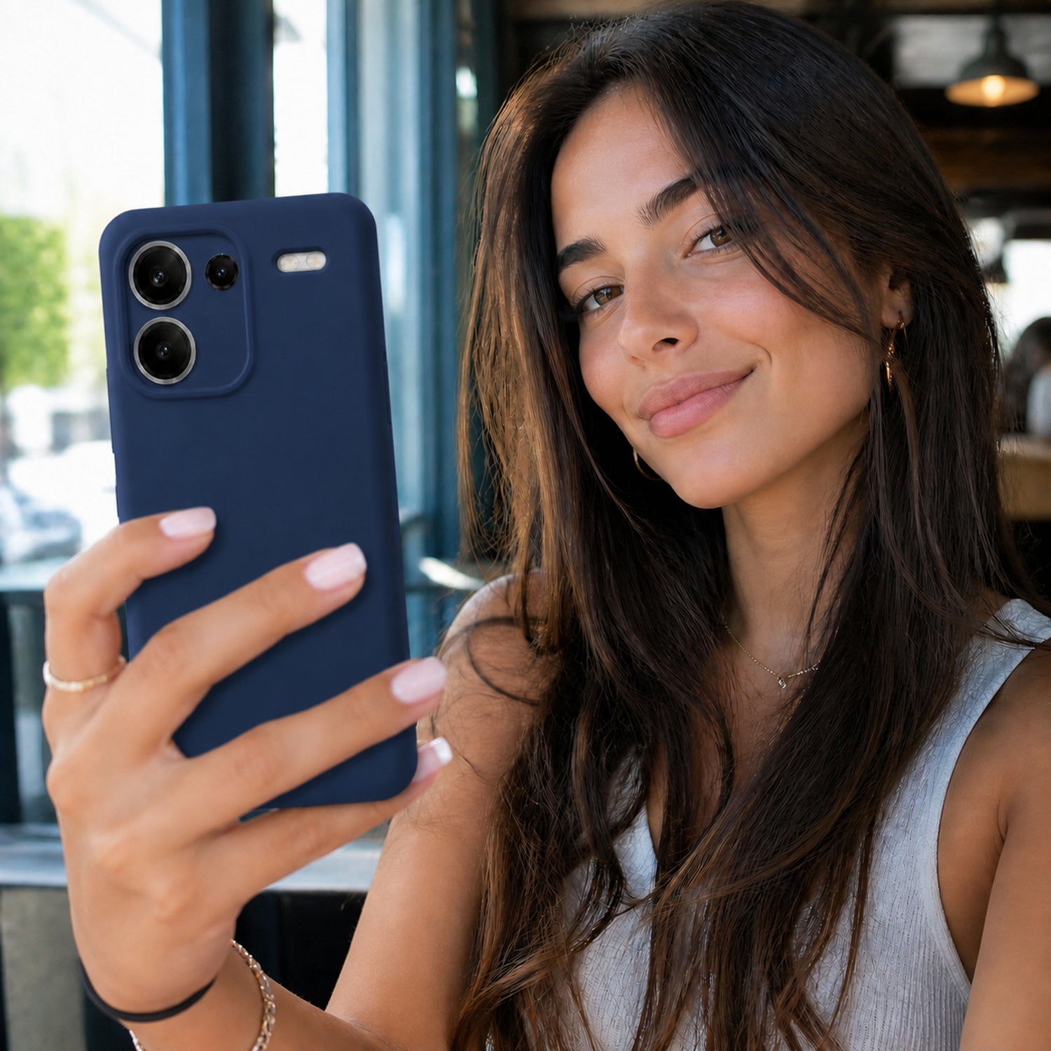 Xiaomi Redmi Note 13 Pro+ 5G Silicone Pro Silikon Hülle Marineblau – Detailansicht 6