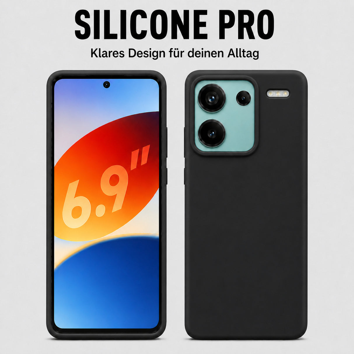 Xiaomi Redmi Note 13 Pro+ 5G Silicone Pro Silikon Hülle Schwarz – Detailansicht 5