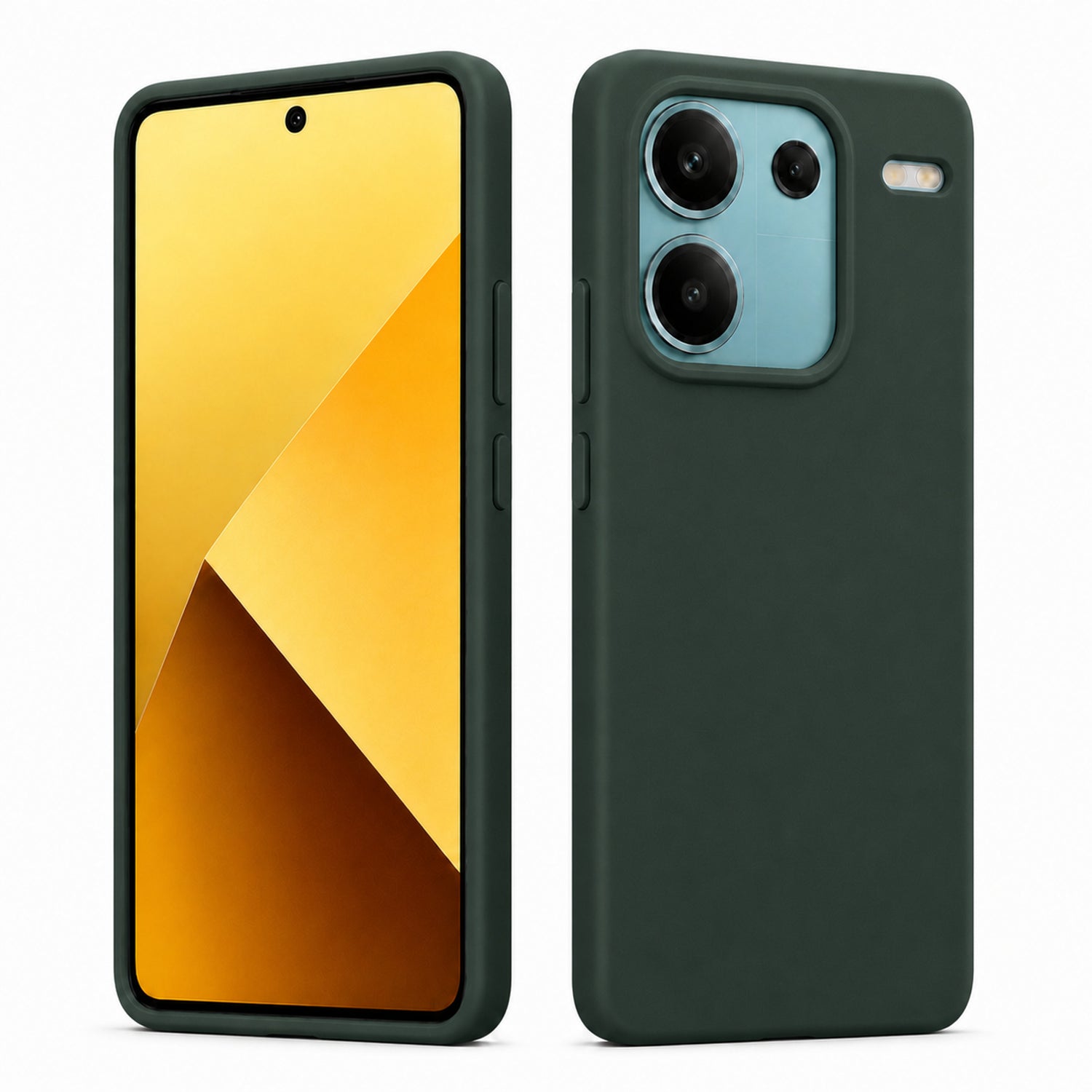 Xiaomi Redmi Note 13 Pro+ 5G Silicone Pro Silikon Hülle in Tannengrün – Produktansicht